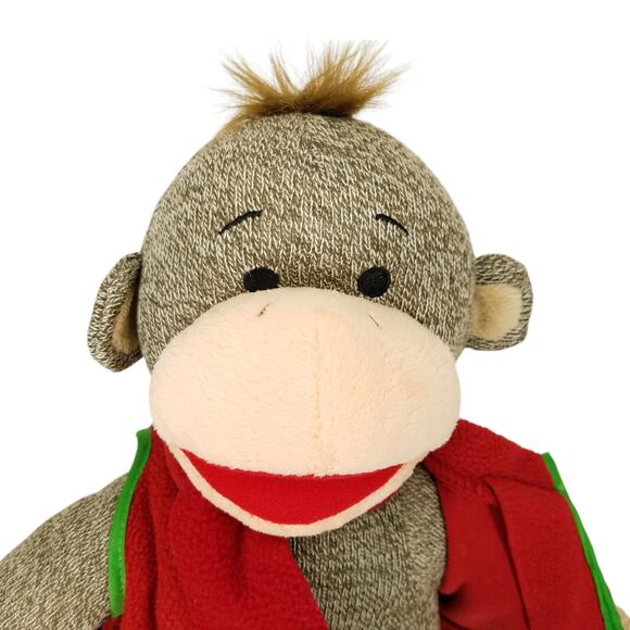 Build A Bear Nick Boy Sock Monkey Plush Red Scarf Sweater Vest Stuffed Toy 2013 - Picture 3 of 10